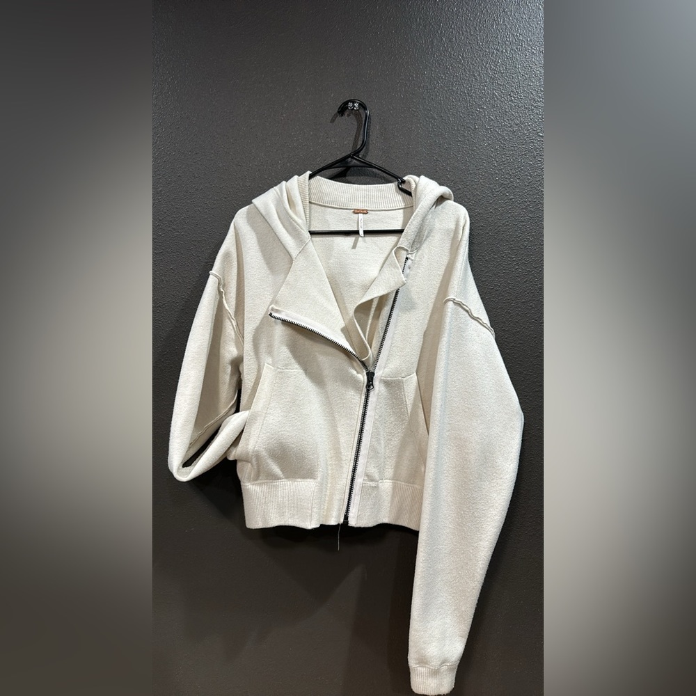 Free people Georgia sweater hoodie cream moto cut - Picture 3 of 11